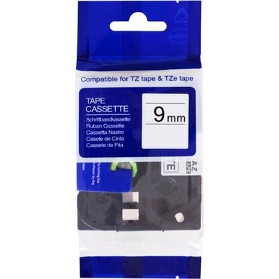 ECODATA alt. páska pre BROTHER TZE-S221 čierne písmo, biela extrémne lepivá páska Tape (9mm)
