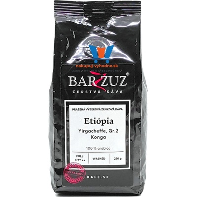 Barzzuz Etiópia Yirgacheffe Grade 2 washed 100 % arabica 250 g