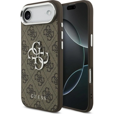GUESS Предпазен калъф Guess PU 4G Metal Logo за iPhone 17 Air, кафяв (GUHCP17MP4G4SMCW)