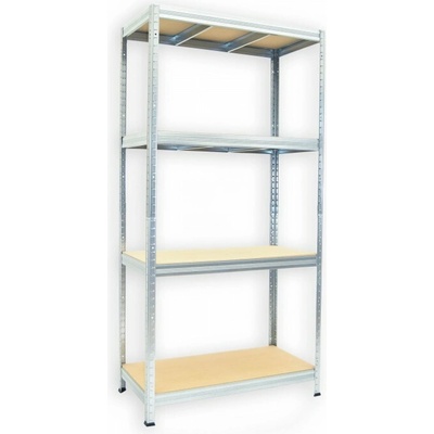 Biedrax Kovový regál 50 x 90 x 180 cm, pozinkovaný - 4 police MDF