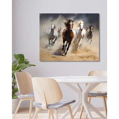 ZUTY Obrazy na stenu - Stádo bežiacich koní Rámovanie: vypnuté plátno na rám, Rozmer: 80x100 cm
