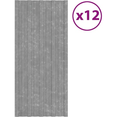 vidaXL Покривни панели 12 бр поцинкована стомана сребристи 100х45 см (317221)