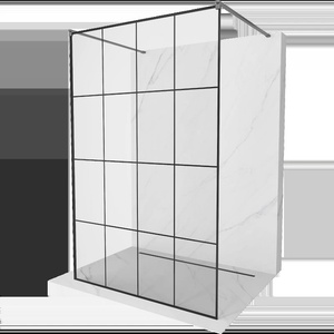 Mexen Kioto самостоятелна душ стена 140 x 200 см, черна решетка 8 мм, gun metal - 800-140-002-95-77 (800-140-002-95-77)