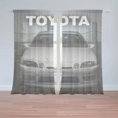 Sablio Záclony Biele športové auto: 2ks 150x250cm