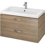 Cersanit S801-154-DSM - Висящ шкаф за баня с мивка LARA 80 см орех (CS0137)