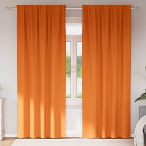 Pure Line Home Плътни завеси в цвят оранжев с комбиниран перделък, 2 бр. , 140 x 245 см