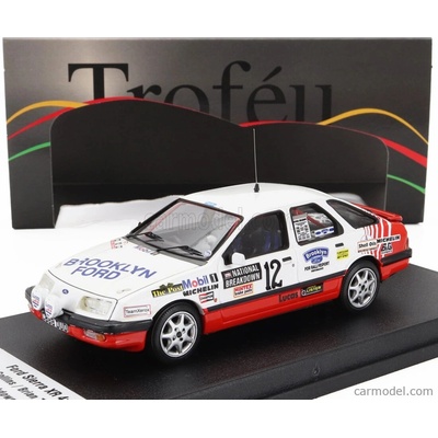 Trofeu Ford england Sierra Xr4 night Version N 12 Rally National Breakdown 1987 Phil Collins Brian Thomas Bílá Červená 1:43