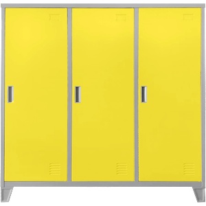 Carmen Метален шкаф Carmen CR-1605-3 JZ - сив / жълт (3580179_4) - tierradesign