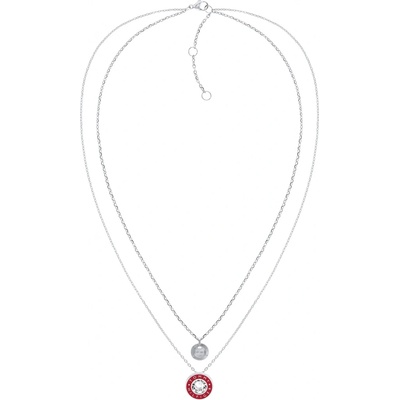 Tommy Hilfiger Moderný dvojitý oceľový náhrdelník s kryštálom 2780803