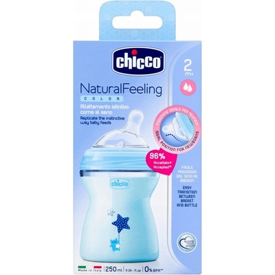 Chicco Lahev Naturalfeeling modrá 250 ml