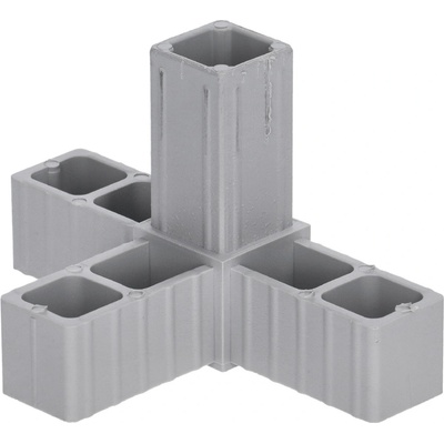 Plastová spojka - 4-nohý kus vhodný do profilu velikosti 20x20x1.5 mm