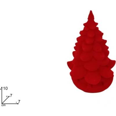MAKRO - Stromček 10cm flokovaný červený