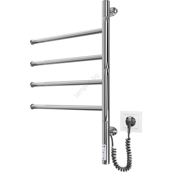 Mario Radiators Електрически въртящ се сушилник за кърпи VEER 50W/230V 62, 5x44, 5 cm неръждаема стомана/лъскав хром (MR0063)