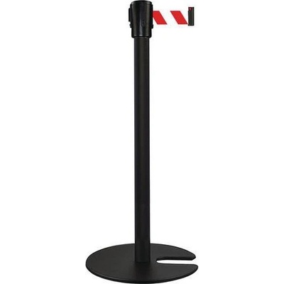 Zahrazovací sloupek s pásem, stohovatelná základna, 5 m, červený/bílý - Manutan Expert Black One