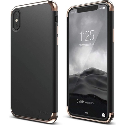 elago Empire Case - качетвен хибриден кейс за iPhone XS, iPhone X (черен)