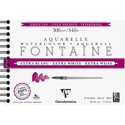 Clairefontaine Fontainewhite Скицник 12 18 x 24 cm 300 g (976050C)