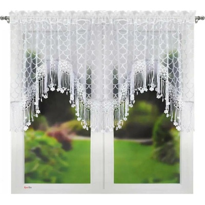 BytoTex Dekorační krátká záclona s řasící páskou LG 213 WB 300x100 cm