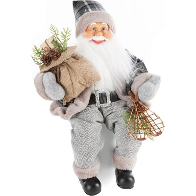 EUROFIRANY VIANOČNÁ FIGÚRKA SANTA 40 CM SIVÁ