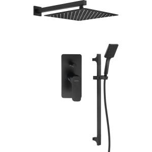SAPHO Spy - Душ комплект със скрит смесител, с тяло, 30x30 см, матово черно PY42/15-04 (PY42/15-04)