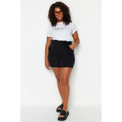 Trendyol Curve Black Finike Carrot Woven Shorts & Bermuda 8683048864814 černá