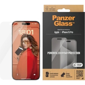 Panzer iPhone 15 Pro PANZERGLASS CLASSIC FIT екранен протектор стъкло допълнително устойчив на надраскване, удароустойчив, TRANSFER 2806 (2806)