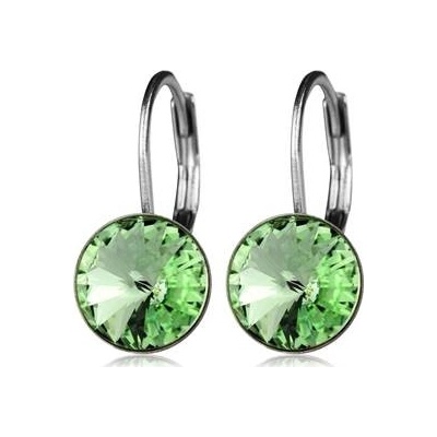 NUBIS® ocelové náušnice s krystaly Swarovski® CHRYSOLITE NBS08-CHR