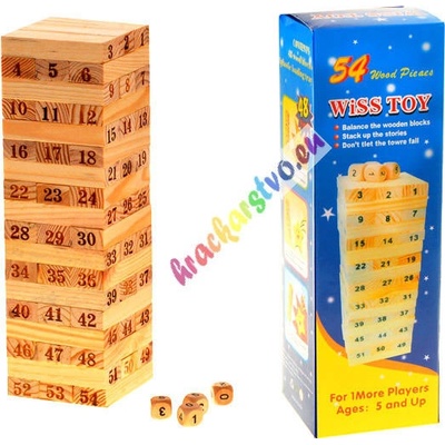 Veža Jenga drevená 23 cm