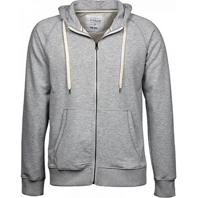 Urban Tee Jays s kontrastními lemy zipem a kapucí 320 g/m šedá melír – Hledejceny.cz
