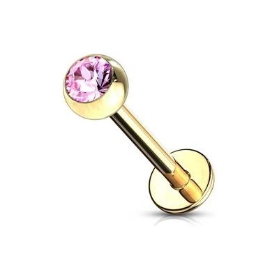 Šperky4U pozlacený piercing do brady labreta LB1033-P
