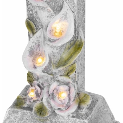 Dekorace MagicHome, Kříž, LED, polyresin, na hrob, solární, 15x9,5x32 cm