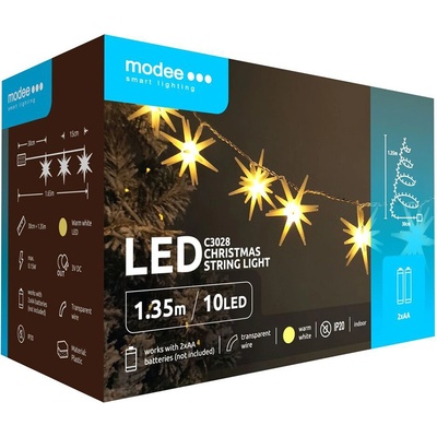 Modee Lighting LED dekorácia 10 LED 135cm hviezdy 2xAA batérie