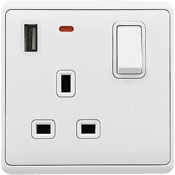 ELMARK London ЕД. КОНТАКТ С 2Р СВ. КЛЮЧ + usb БЯЛ (190887/wh)