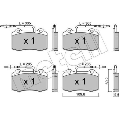 Sada brzdových platničiek kotúčovej brzdy METELLI 22-0251-1