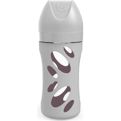 Twistshake Стъклено шише против колики Twistshake - Сиво, 260 ml (78679)