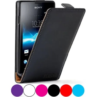 Sony Xperia E/Dual Flip2 Кожен Калъф + Скрийн Протектор