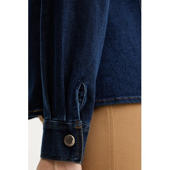 Fracomina Дънкова риза Fracomina дамска в синьо със стандартна кройка с класическа яка FS25WT6004W78201 (FS25WT6004W78201)