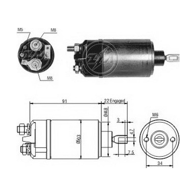 Spínač startéru Bosch 0001208050, 0331302053