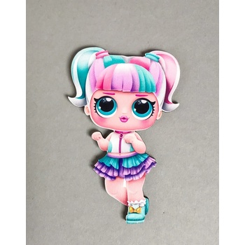 Image 1 of Loranc Магнит за торта - кукла LOL розово/синьо