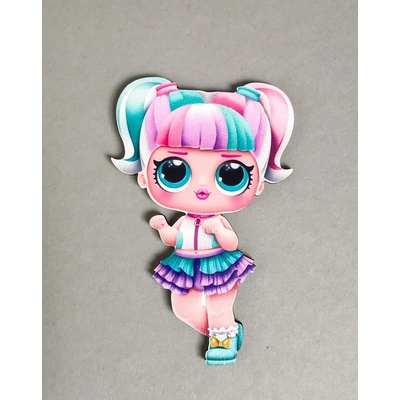 Loranc Магнит за торта - кукла LOL розово/синьо