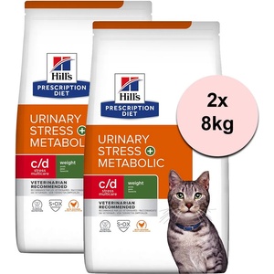 HILL'S Hill s Prescription Diet c/d Stress + Metabolic Уринарна система за котки 2 x 8 кг