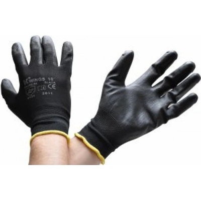 BESSEY - Rukavice WINGS BLACK nylon černé 1 pár