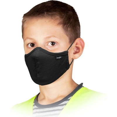 SAFER Hygienické rúško bavlnené trojvrstvové detské black čierna