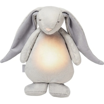 MOONIE Мека играчка с нощна лампа и успокояващи звуци Moonie - Зайо, Silver (M-POW)