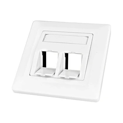 Dátová zásuvka pod omietku pre 2 moduly (45°), prázdna, RAL9010 HSED02UW2S