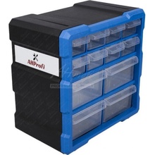 AHProfi Plastový organizér / box na skrutky, 12 zásuviek - MW1507
