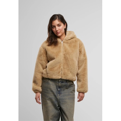 Urban Classics Суичър Ladies Full Zip Faux Fur Hoodie wetsand XSUB-TB7934-04732 - Камуфлаж, размер L