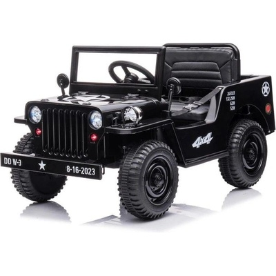 Mamido elektrický vojenský jeep Willys 4x4 čierna