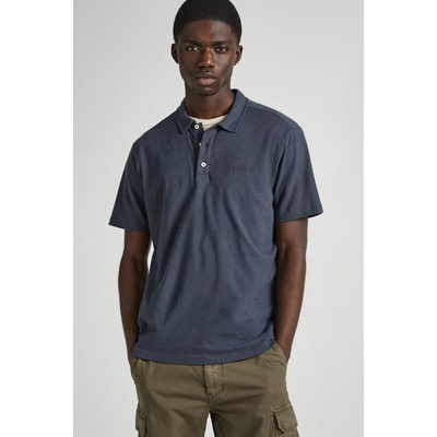 Pepe Jeans polo tričko se lněnou směsí HOLLY PM542146 šedá