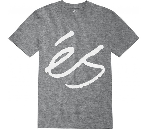 éS BIG SCRIPT TEE grey heather