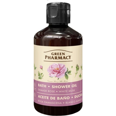 Green Pharmacy kúpací a sprchovací olej damašská ruža a biele pižmo 250 ml